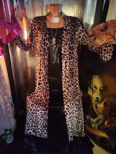 Leoparden long jacke art samt - long-jacke,