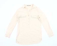Zara Damenbluse beige mit