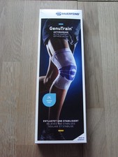 Neu / OV Bauerfeind GenuTrain Aktivbandage Knieband - Titan/Blau, Größe 5