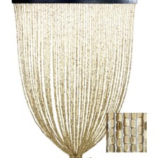 Handgemachte Natur Beige Holz Perlen Vorhang - 100% natürliche Bambusfäden - sch