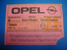 90/91 Ticket FC Bayern München Eintracht Frankfurt Eintrittskarte Sammler Bundes