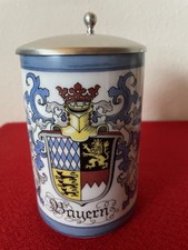 Bierkrug Porzellan Zinndeckel Elisabeth Liegl