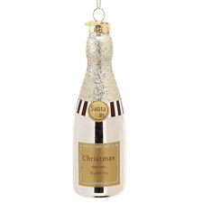 Silberne Champagnerflaschen Deko 13cm 5er Set Silvester Weihnachten