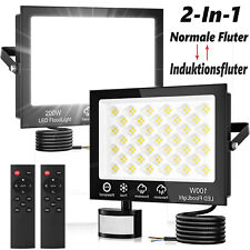 200W 100W LED Fluter mit Bewegungsmelder/Fernbedienung Außen Strahler Flutlicht