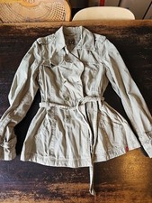 Esprit Canvas Mantel Parker Trenchcoat Gr 40 L khaki graugrün