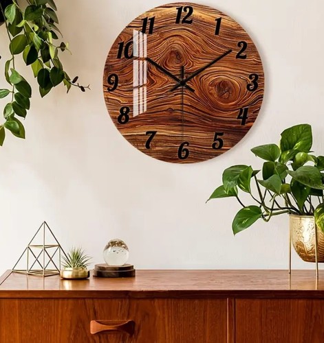 Wanduhr 40cm groß holz rund - 40cm,