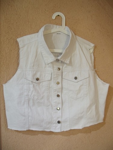 Damen jeansweste 3xl weiß - 3xl,