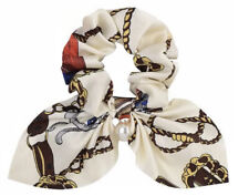 LUXUS HAARGUMMI HAARBAND SEIDENTUCH HANDMAFE PERLE HAARSCHMUCK PFERDESCHWANZ