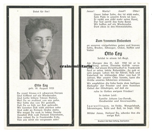 Orig sterbebild soldat - orig.,
