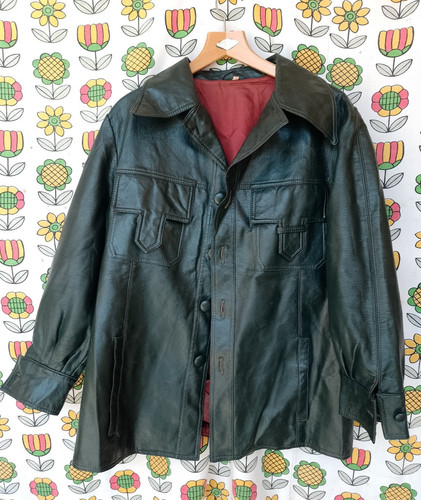 Retro herren jacke - leder, oder