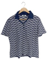 UNO PIU UNO Polo-Shirt Damen Shirt Gr. DE 44 blau-weiß Casual-Look