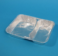 500 Aluminium Menüschalen Assietten Aluschalen 2-geteilt tief 227x177x39mm 63my