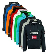 GEOGRAPHICAL NORWAY GymClass Sweatshirt Herren Men Tasche Half Zip Anapurna Kapuze