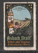 Reklamemarke ASBACH "URALT" Cognac, Rüdesheim