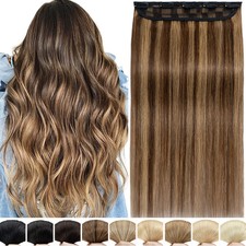 Clip In Echthaar Remy Haarverlangerung 3/4 Voller Kopf Haarteil Ein Stück 60CM