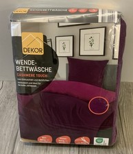 Dekor Wende Bettwäsche 155x220/80x80cm Lila /Magenta Kuschelig (HZ