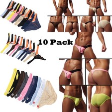 10er Pack Herren Unterwäsche G-String Tanga sexy Mini Slips Bikini Unterhose 2XL
