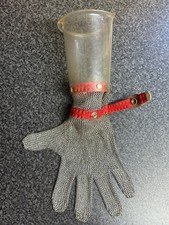 Stechhandschuh aus Metall mit Unterarmschutz aus Kunststoff  Metzgerei geeignet