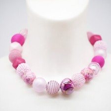 Halskette Perlenkette "pink