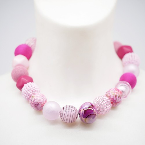 Halskette perlenkette pink - halskette,