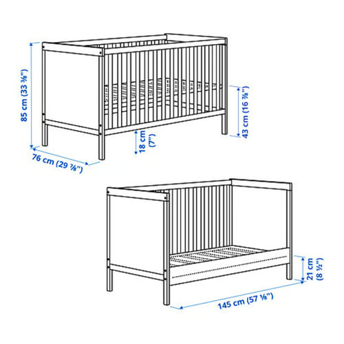Babybett 70x140 ikea sundvik - ikea,