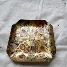 VINTAGE ASCHENBECHER MIT ZIGARREN-BANDEROLEN HANDARBEIT 50er/60er JAHRE