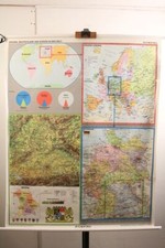 Schulwandkarte Bayern Deutschland Europa Welt Rollkarte Unterricht Lehrtafel