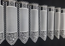 Plauener Spitze Scheibengardine Panneau Bistrogardine Gardinen  hochwertig weiß