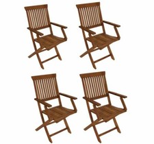 Gartenstuhl Klappstuhl Holzstuhl Gartenmöbel Stuhl Sessel TOBAGO Akazie, 4 Stück