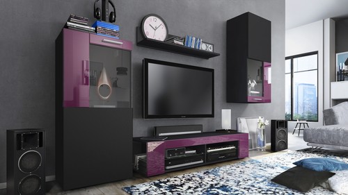 Wohnwand lowboard vitrine - wohnwand,