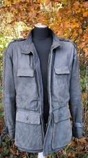 Vintage Gimo's Fieldjacket Lederjacke Feldjacke 50 L Grau Gimos