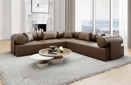 Sofa leder eckcouch design - leder,