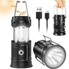 LED Solar Campinglampe Laterne Aufladbar Outdoor Zeltlampe Notfallleuchte USB