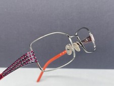Valentino Brille Damen silber Rot Eckig Vollrand Strass Rechteckig  5600 NP 214€