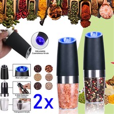 NEU Salz und Pfeffer Mühle Elektrisch Set Schwerkraftstart 2 Stück Mit LED Licht