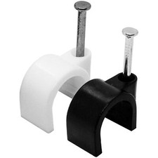 100x Nagelschelle 7mm für Kabel Kabelschelle mit Nagel Kabelklemme