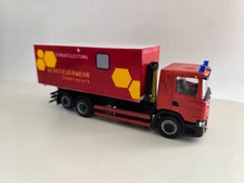 Herpa Scania Feuerwehr Einsatzleitung Chemiepark Abrollkipper 1:87 Umbau