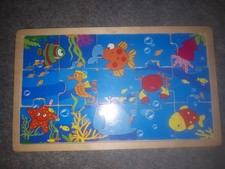 Holz Puzzle--15 Teile-27,5x16 cm-mit Rahmen 30x18 cm