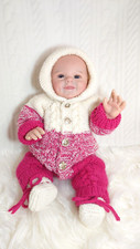 Kuscheloverall, Strampler, Babykleidung, 0-3 m, gestrickt, Mädchen, Neugeborenen
