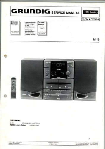 Grundig service manual für - grundig, m