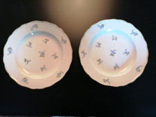 Meissen 2 Teller Vergissmeinnicht gestreut Goldrand 1.Wahl DM 25 cm Knaufzeit