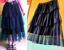 ICHI rock maxirock tanzrock transparenter Lagenrock Trachten punkt Gr:L