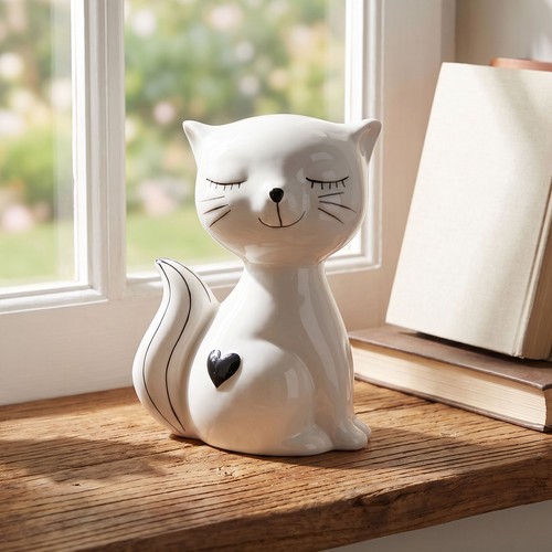 Katze deko figur keramik h17cm - deko,
