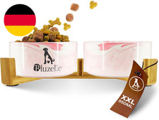 Bluzelle Balance Bowl 2-In-1 Hundenapf Set XXL, 2X 850Ml Keramikschalen Mit Bamb