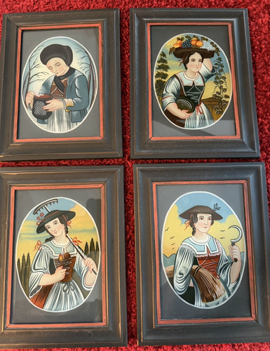 Hinterglasbilder 4er set - hinterglasbilder,