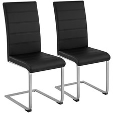 Schwingstühle, Kunstleder Esszimmerstühle Küchenstühle schwarz B-Ware