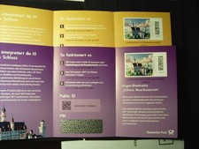 2 Stück Bund Schloss Neuschwanstein MH 130 - GELB+LILA Ortsstempel Ersttag EVST