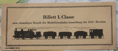 Ddr billett eintritt classe - ddr, 1.classe