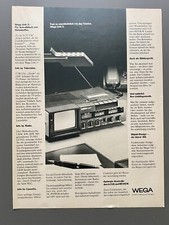 Wega Unit 3 Fernseher Radio Tragbar Portable 1978 Vintage Ad Werbung Reklame