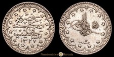 Türkei - Europa Osmanische Inp 5 Kurush (6,04g) 1915 AH 1387 //7 KM-771 XF